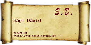 Sági Dávid névjegykártya